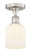 Edison One Light Semi-Flush Mount in Brushed Satin Nickel (405|616-1F-SN-G559-5GWH)