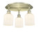 Downtown Urban Three Light Flush Mount in Antique Brass (405|516-3C-AB-G559-5GWH)