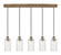 Downtown Urban Five Light Linear Pendant in Brushed Brass (405|125B-5P-BB-G434-7SDY)