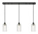 Downtown Urban Three Light Linear Pendant in Matte Black (405|123B-3P-BK-G434-7DE)