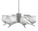 Kurve Six Light Chandelier in Graphite (200|3706-GP-4819)