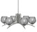 Kurve Six Light Chandelier in Graphite (200|3706-GP-4602)