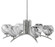 Kurve Six Light Chandelier in Graphite (200|3706-GP-4109)