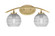 Kurve Two Light Bath Bar in New Age Brass (200|3722-NAB-5110)