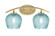 Kurve Two Light Bath Bar in New Age Brass (200|3722-NAB-4605)