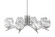 Kurve Eight Light Chandelier in Graphite (200|3708-GP-4819)