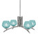 Kurve Four Light Chandelier in Graphite (200|3704-GP-4625)