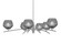 Kurve Six Light Chandelier in Graphite (200|3746-GP-4622)