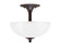 Semi-Flushes Two Light Semi-Flush Mount in Dark Granite (200|121-DG-540)