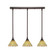 Stem Three Light Linear Pendalier in Dark Granite (200|25-DG-9415)