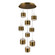 Banded LED Chandelier in Black (34|PD-68905R-BK)