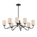Durham Eight Light Chandelier in Black (16|12698WTBK)