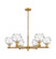 Arcadia Six Light Chandelier in Brushed Brass (405|716-6CR-BB-G1213-6CL)