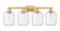 Arcadia Four Light Bath Vanity in Brushed Brass (405|716-4W-BB-G460-7CL)