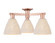 Arcadia Three Light Semi-Flush Mount in Antique Copper (405|716-3F-AC-NBD-75-NAT)
