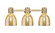 Downtown Urban Three Light Bath Vanity in Brushed Brass (405|464-3W-BB-G464D-7ME)