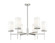 Downtown Urban Six Light Chandelier in Satin Nickel (405|463-6CR-SN-G463-8WH)