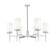Downtown Urban Six Light Chandelier in Polished Nickel (405|463-6CR-PN-G463-8WH)