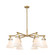 Downtown Urban Six Light Chandelier in Brushed Brass (405|411-6CR-BB-G411-7WH)