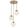 Aster Bulb Three Light Pendant in Gilded Brass (404|CNB0062-03-GB-A-CH1-E2)
