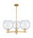 Arcadia Three Light Pendant in Brushed Brass (405|716-3CR-BB-G124-10)