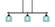 Odyssey Three Light Island Pendant in Matte Black (200|2636-MB-4615)