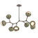 Cabochon LED Linear Suspension in Burnished Bronze (404|PLB0093-BB-BB-A-001-L1-GE)