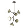 Cabochon LED Chandelier in Flat Bronze (404|CHB0093-VA-FB-WL-001-L3-GE)