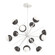 Cabochon LED Chandelier in Salt White (404|CHB0093-0B-WI-WL-001-L3-GP)
