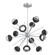 Cabochon LED Chandelier in Classic Silver (404|CHB0093-0B-CS-C-001-L3-BM)