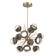 Cabochon LED Chandelier in Gilded Brass (404|CHB0093-0A-GB-C-001-L3-BB)