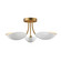 Maris Three Light Semi Flush Mount in White/Natural Aged Brass (16|10823WTNAB)