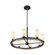Fusion Eight Light Chandelier in Matte Black w/ Brass (102|FSN-7004-OPAL-MBBR)