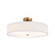 Textile LED Semi-Flush Mount in Brushed Brass (102|FAB-9302-WHTE-BRSS)