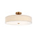 Textile LED Semi-Flush Mount in Brushed Brass (102|FAB-9302-CREM-BRSS)