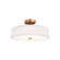 Textile LED Semi-Flush Mount in Brushed Brass (102|FAB-9301-WHTE-BRSS)