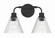 Pleated Two Light Vanity in Flat Black (46|61102-FB)
