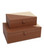 Leather & Raffia Box Set of 2 in Brown/Natural (142|1200-1069)