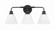 Pleated II Three Light Vanity in Flat Black (46|62303-FB)