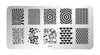 Pamper Plates Professional Nail Stamping Plates - Design #15 (Hypnotic Stars, Hearts, Bubble Rings & More!)