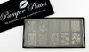 Pamper Plates Professional Nail Stamping Plates - Design #20 (Demask, Hypnotic, Line Patterns & Hearts)