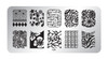 Pamper Plates Professional Nail Stamping Plates - Design #28 (Snowman, Triangles, Aztec, Filigree, Zebra Stripes)