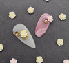 Cream and Pink Soft Resin Roses Flowers for Nail Art. Wedding Nail Art.