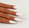 Example of White Pointed Oval French Well-less Nail Tips