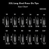 Size Chart for XXL Full Nail Cover Oval Press On Nail Tips