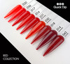 TNS Quick Dip Fast Setting Coloured Powder 28gm. Red Nail Swatches. Classic Red QD016