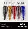 TNS Quick Dip Fast Setting Coloured Powder 28gm. Red Glitter QD043. Glitter Nail Swatch Colours.