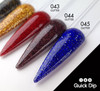 TNS Quick Dip Fast Setting Coloured Powder 28gm. Glitter Colour Swatches. Burgundy Glitter QD044