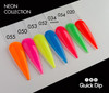 TNS Quick Dip Fast Setting Coloured Powder 28gm. Neon Blue QD052. Neon Nail Swatches.