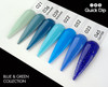 TNS Quick Dip Fast Setting Coloured Powder 28gm. Neon Blue QD052. Bright Blue Nail Swatches.